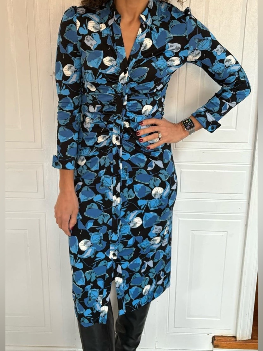 Diane von Furstenberg Sheska Midi Dress Size 14 💙 - Picture 3 of 13